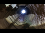 View  looking up the mine shaft from below